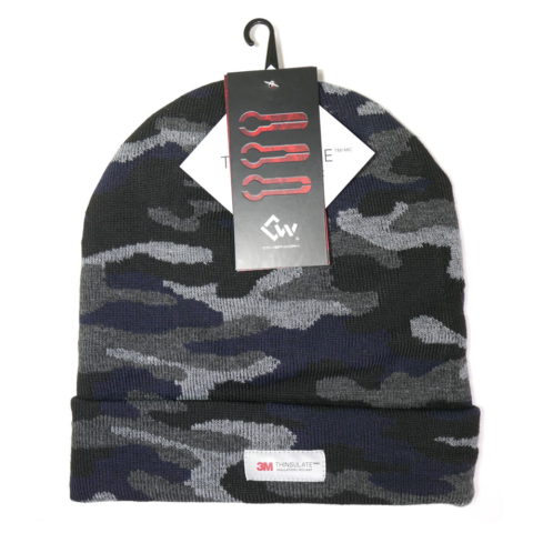 AG-151 カモフラ柄ニット帽 グレー