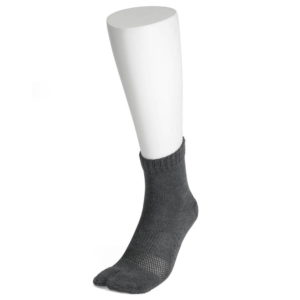 ft-4550 つま先カカト裏パイル発熱ソックス指付 2P 杢ブラック