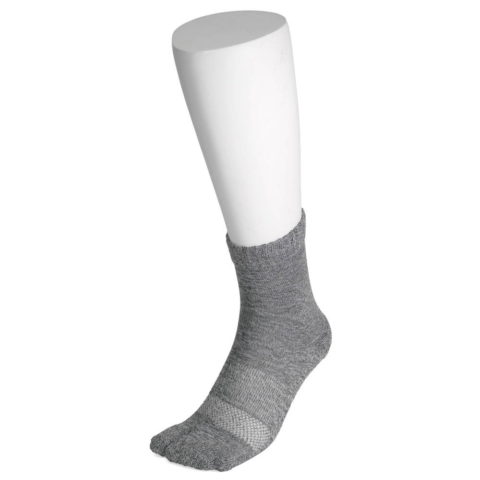 ft-4550 つま先カカト裏パイル発熱ソックス指付 2P 杢グレー