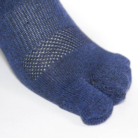 ft-4550 つま先カカト裏パイル発熱ソックス指付 2P 杢ネイビー